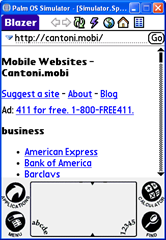 Palm OS Treo Simulator Screenshot